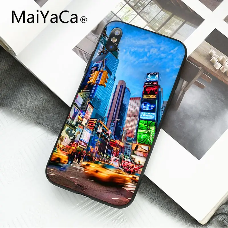 MaiYaCa Нью-Йорк Таймс Сквер такси чехол для телефона для iphone 11 Pro 11Pro Max 8 7 6 6S Plus X XS MAX 5 5S SE XR - Цвет: A7