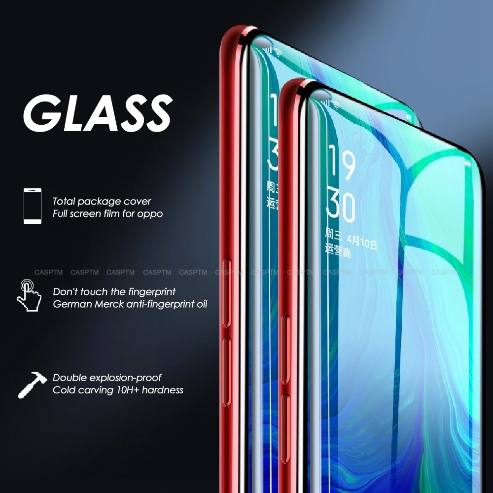 Полностью проклеенное закаленное стекло для OPPO Reno Z экран с защитой против царапин протектор для OPPO Reno 2 закаленное стекло для Reno 6,6 Reno 6,4