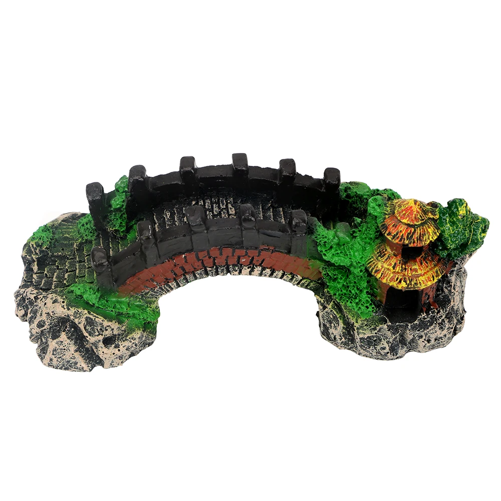 Rockery поддельный камень мост дерево для аквариума украшения с орнаментом украшение для аквариума мост, пейзаж украшения павильон - Цвет: A
