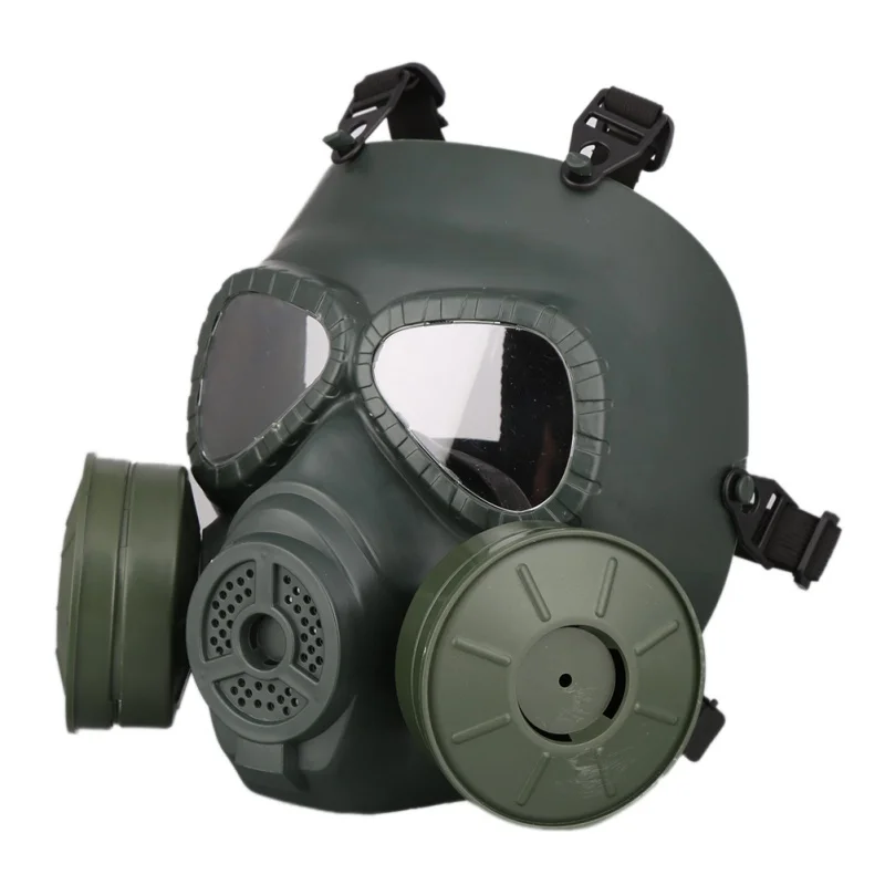 

Anti Virus Mask Full-covered Gas Mask Helmet Men Women PC Lens Adjustable Shock Resistance Sportswear For CS With Double Fans!