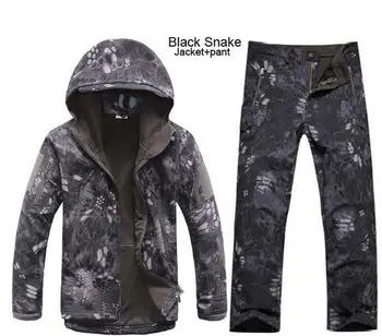 

Camouflage Hunting Clothing Shark Skin Soft Shell Lurker Tad V 4.0 Outdoor Tactical Military Fleece Jacket + Uniform Pants Suits