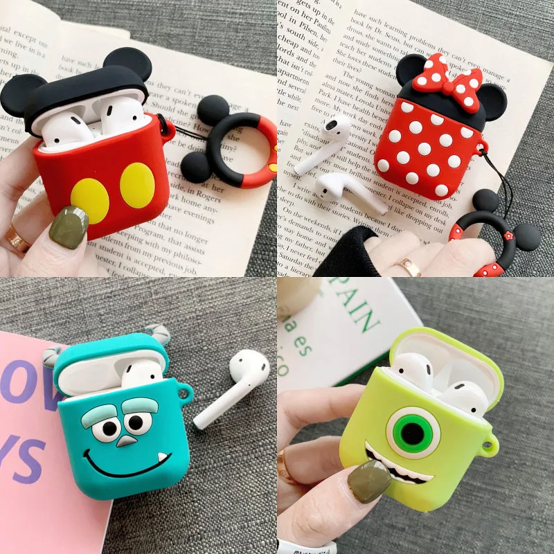 

Cute Cartoon Mickey Minnie Soft Silicone Doll Case For Apple Airpods Case Wireless Bluetooth Earphone Toy Story Cover Coque Capa