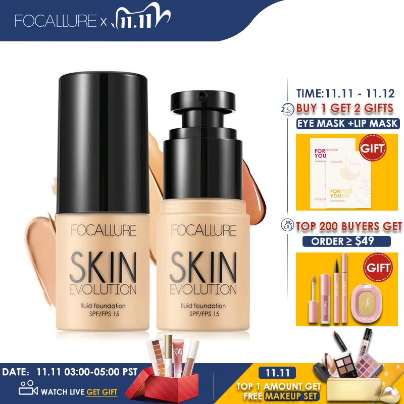 

FOCALLURE Face Makeup Base Face Liquid Foundation BB Cream Concealer Foundation Primer