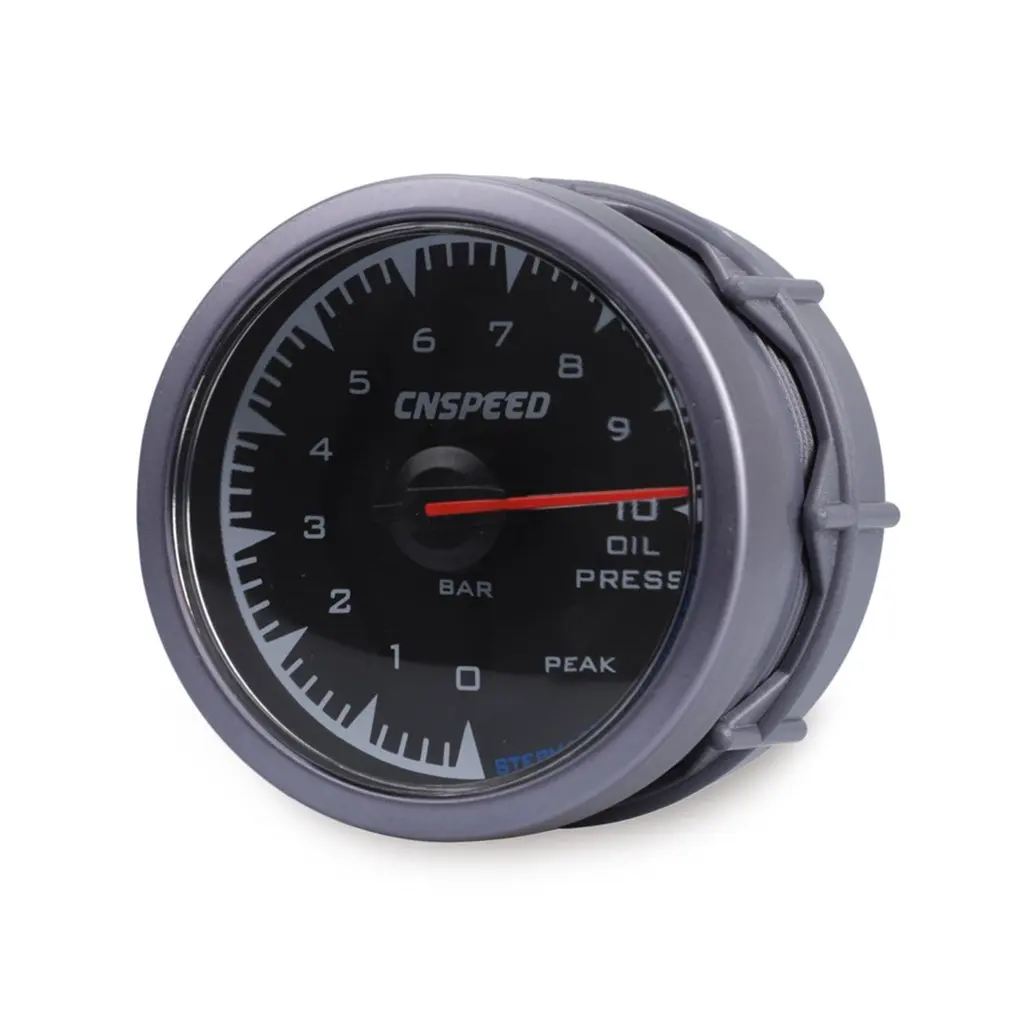 CNSPEED 2.5"/60mm 12V 7 Colors LCD Pointer Auto Car Oil Press Gauge BAR Oil Pressure Guage For Racing Car Oil Pressure Meter