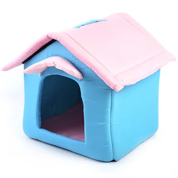

New puppy Kennel Cat and Dog House with Door Pet Bed Mat Bed Warm Cute Teddy VIP Bear Nest