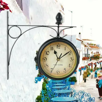 

Roman numerals Wall Clock Decoration With Bracket Classic Double-sided