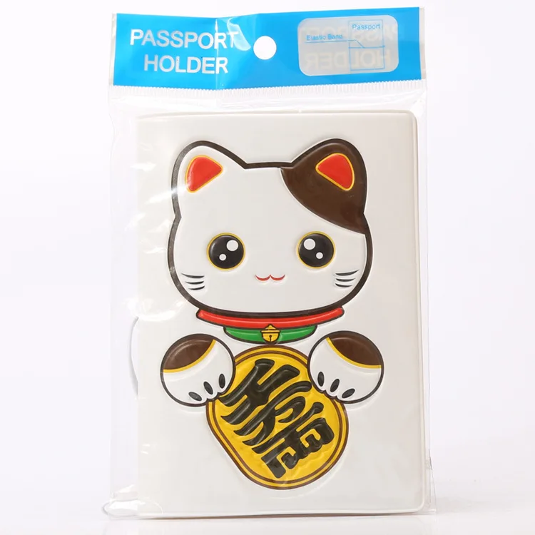 Lucky Cat стерео Обложка для паспорта мультфильм PV Синтетическая кожа C держатель карты держатель паспорта экспорт дорожные поставки