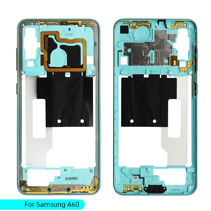 For Galaxy A60 Middle Frame Plate Bezel Housing Cover For Samsung J4 Middle Frame Plate Bezel Housing Cover Replacement - Color: Light Blue