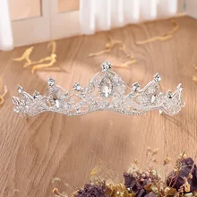Корейский стиль простой кристалл ручной работы невесты корона свадебные фотографии аксессуары День рождения Принцесса Корона 3