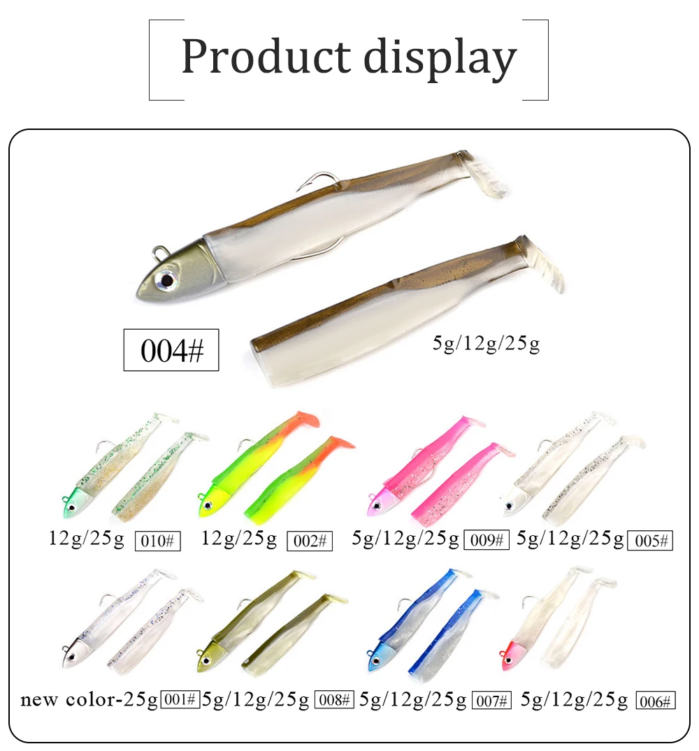 FTK Черный Гольян джиг голова Рыболовная Приманка Мягкая Щука приманка 5 г/12 г/25 г бас Рыбалка на сельдь Мягкая приманка лодка код seabass приманка для Zand