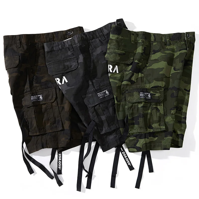 Military Camouflage Shorts Men Multi Pockets Army Cargo Shorts Male Summer Casual Loose Cotton Camo Tactical Shorts Sweatpants