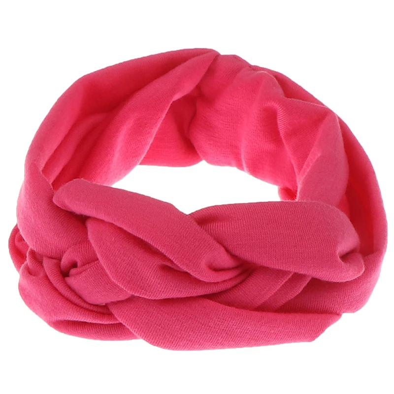 Rose Red Детская повязка, плетение, Узелок, эластичное украшение для волос, аксессуары для новорожденных, ободок для волос - Цвет: Rose Red
