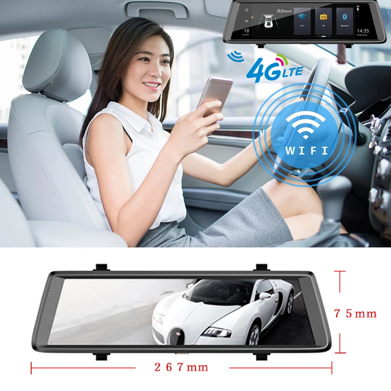 Автомобильный видеорегистратор Myatt star 10 дюймов 1080 P Dvr 4G Android Adas камера заднего