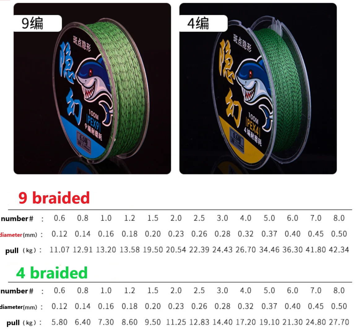 Рыболовная леска Фланцевая PE линия 9 плетеная 100 м плетеная леска морская рыболовная леска анти-укуса леска суб Леска рыболовная снасть