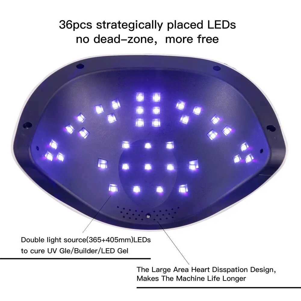 72 Вт Сушилка для ногтей светодиодный светильник 36 шт. светодиодный s двойной руки светильник ногтя лампы для ногтей для отверждения УФ-гель для ногтей с 10/30/60s Timer смарт-лампа для маникюра
