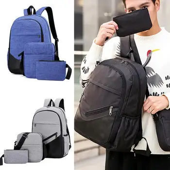 

3 pcs Polyester Simple Shoulder school backpack Bag Student Bag women Backpack man Backpack Nylon Unisex Purse Travel Rucksack