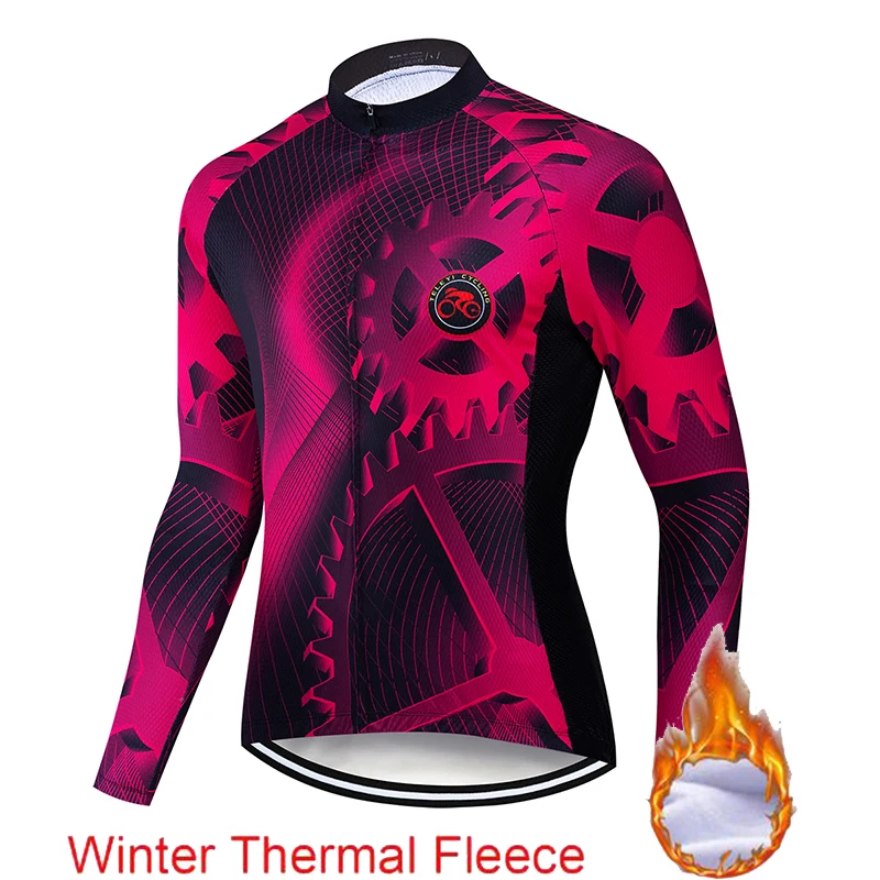 Long Sleeve 4 Лидер продаж термо флис майки для велоспорта зима теплый Pro Mtb длинный рукав Мужская велосипедная одежда для велоспорта Ropa Pantalon - Цвет: Long Sleeve 4