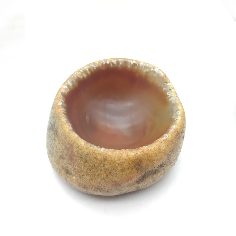Red Agate 3 цвета, натуральный агат, чаша, чашка, кварц, Хрустальная чаша, сердолик, чашка, нефрит, кристалл, кварц, чашка, банка для табака, чашка, домашний декор - Цвет: Red Agate