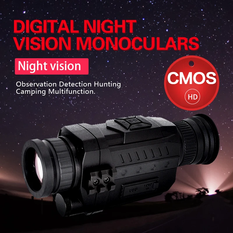 binoculars Outdoor telescope Night vision 5X Infrared Digital Camera Vedio 200m Range Monocular Sco