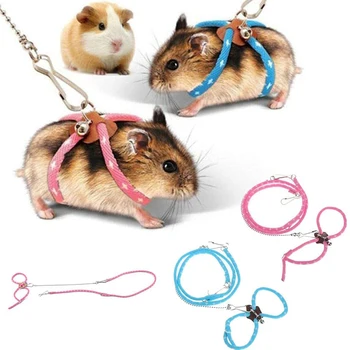 

Hamster Harness Rope Pet Hamster Harness Lovely Adjustable Pet Rat Mouse Hamster Harness Rope Ferret Finder Lead Leash With Bell