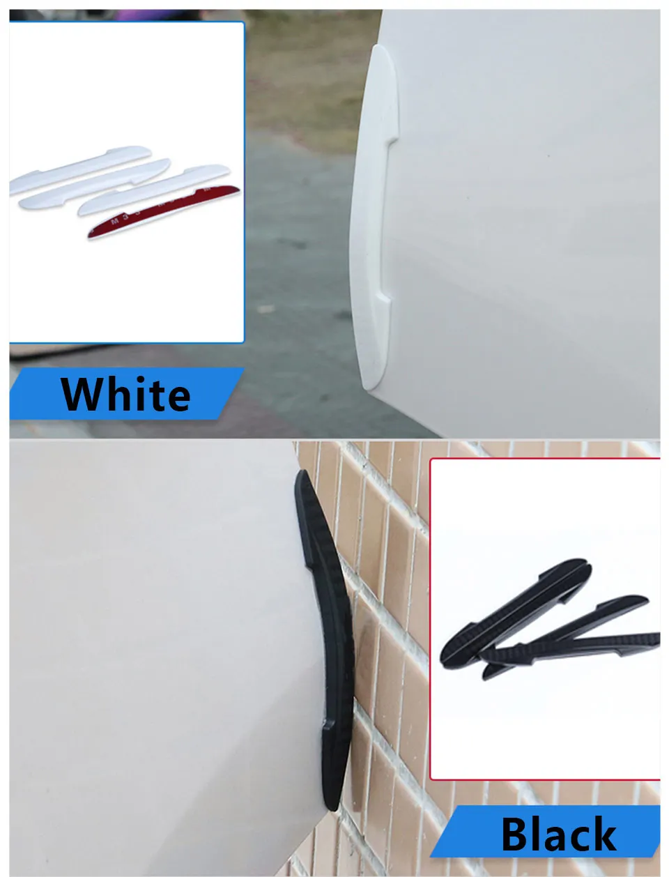 4pcs Car Side Door Edge Protector Strips Universal Silicone Scratch-proof Collision Guards Buffer Molding Protector Bumper strip