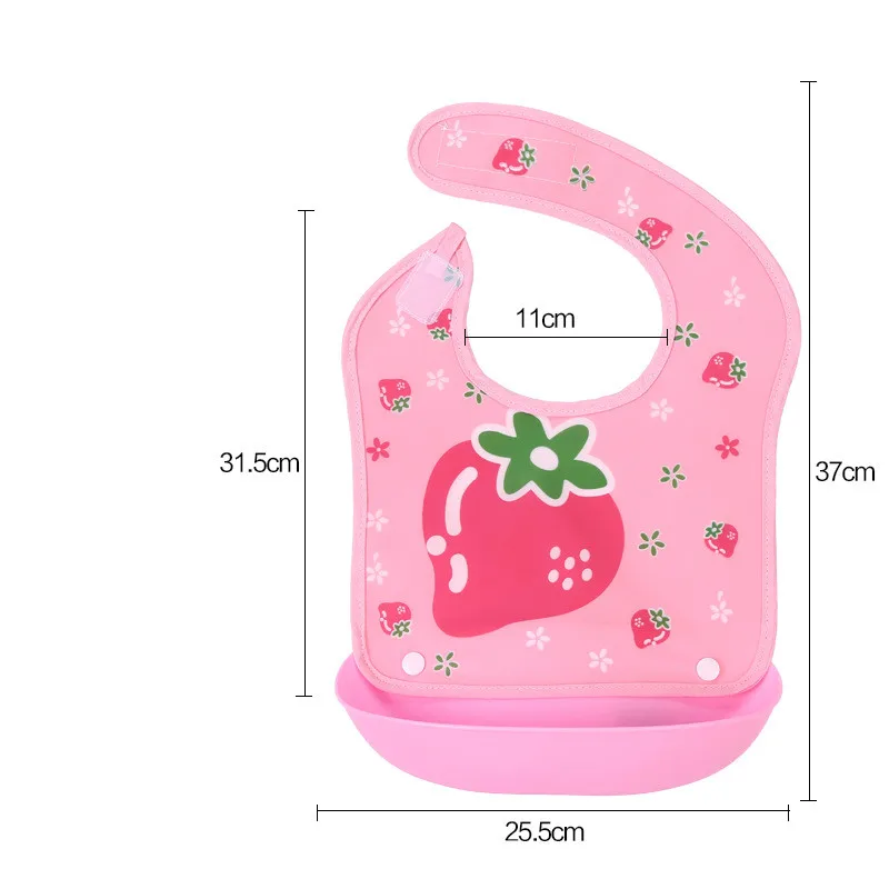 Strawberry Силиконовые водонепроницаемые нагрудники для новорожденных; нагрудник для кормления; нагрудник для мальчиков и девочек; нагрудник для младенцев; Menina Baberos Bebes; бандана; фартук - Цвет: Strawberry