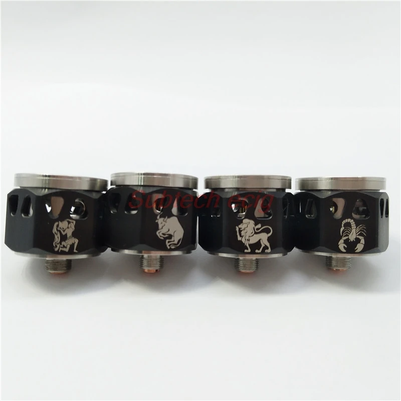black New 24mm Spinner FDX Illuminater of Electronic Cigarette V4 LED Spin Ring Heat Sink Adaptor 510 Thread RDA RBA RDTA Atomizer - Color: black