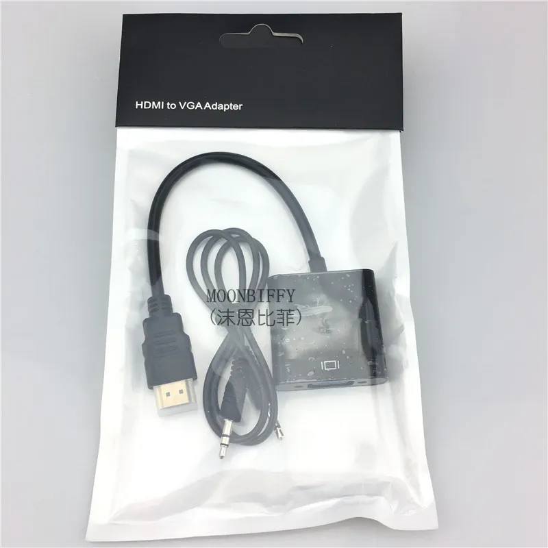 HEONYIRRY HDMI в VGA Кабель-адаптер 1080P цифро-аналоговый видео аудио конвертер кабель для ПК HD tv xbox PS3 PS4 ноутбук ТВ коробка - Color: Adapter with Audio
