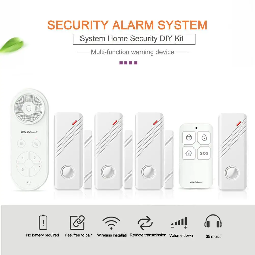 

Smart Alarm System Door Window Motion Sensor Home Security DIY Kit Portable Multi-function Warning Device 6 Months Standby Time