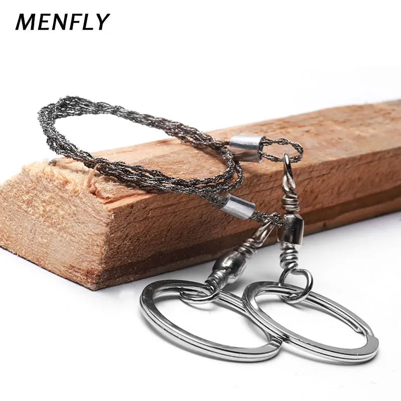

MENFLY Outdoor Camping Survival Saws Household Manual Small Logging Tools Jig Saw 360 Degree Rotation Bole Hand Wire Saw Chain