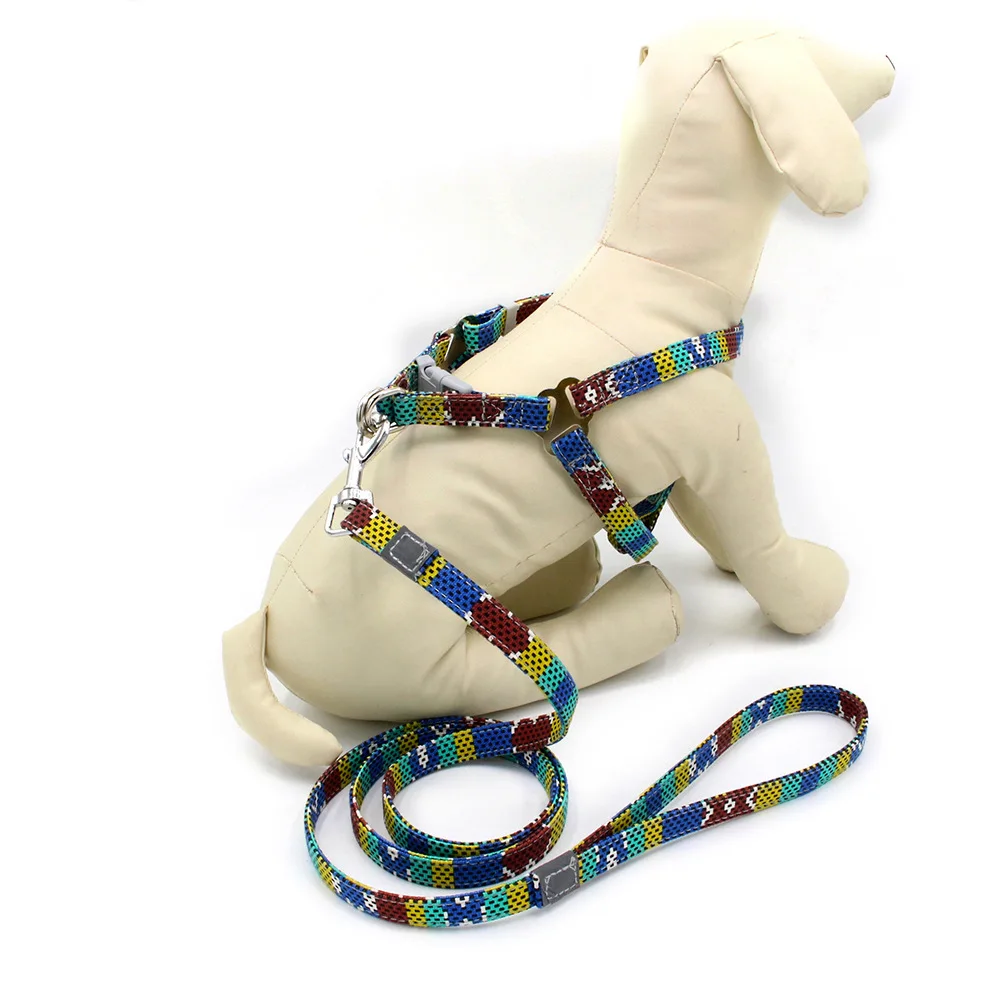 Поводок и поводок для собак модный принт регулируемые канавы питомцев 1 2 м