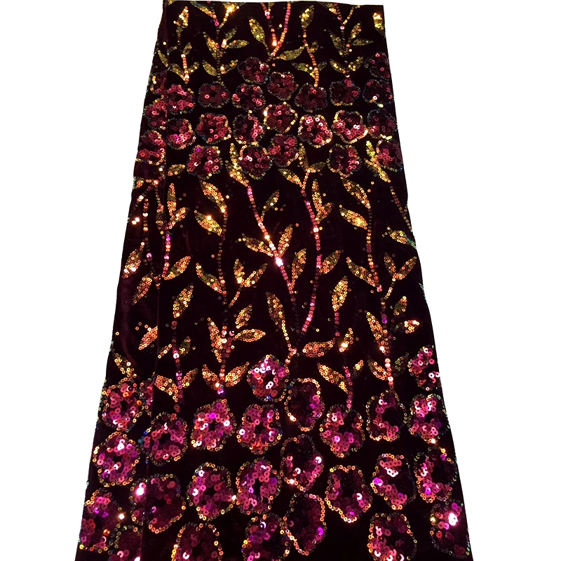 Высокое качество африканская кружевная ткань с блестками красивый узор Модный французский, из Нигерии Красочные Блестки Ткань 5 ярдов \ Лот