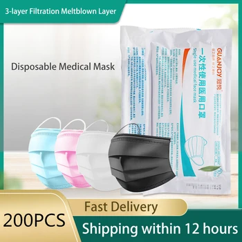 

Disposable Medical Mask 3 Layer Filter Dust-proof Anti-pollution Mouth Face Masks Non-Woven Abric Surgical Mask For Adult