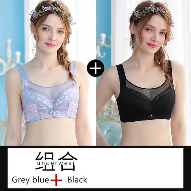 Women's Plus Size Minimizer Bra Non-padded Wire Free Underwear Constract  Colors Lingerie For Female 80 85 90 95 100 105 C D E Bh - Bras - AliExpress