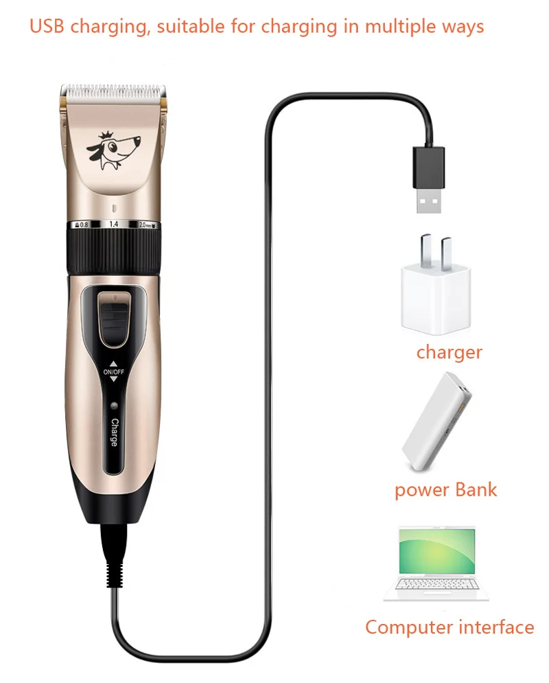 USB зарядное устройство перезаряжаемый низкий уровень шума кошка собака триммер для волос электрическая машинка для стрижки волос резак уход домашних животных Машинка для стрижки волос