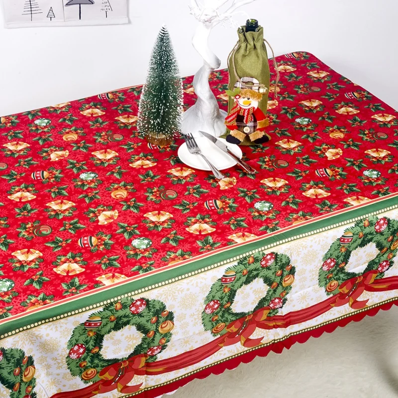 Rectangular Polyester Waterproof Tablecloths Printed Tablecloth Christmas Tablecloth Decorations For Christmas