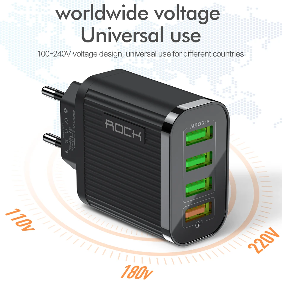 Быстрая зарядка 3,0 USB зарядное устройство для телефона 4 порта USB 35 Вт QC 3,0 ЕС вилка быстрое зарядное устройство для iPhone 11 7 Xiaomi настенное зарядное устройство адаптер