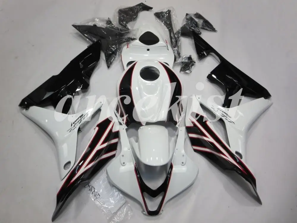 Литье под давлением ABS мотоцикл полный обтекатель комплект подходит для CBR600RR F5 2007 2008 Кузов Набор заказ Красный Repsol - Цвет: Black White