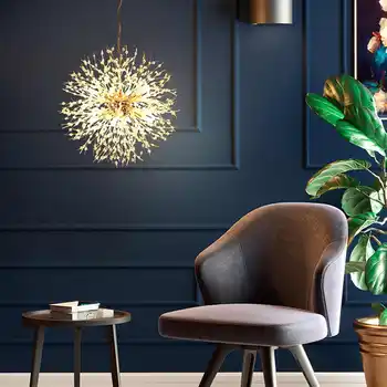 

8 Heads Modern Chandelier LED White Crystal Light Pendant Lamp Nordic Style Luxury Lobby Shop Party Room LED Light Decor