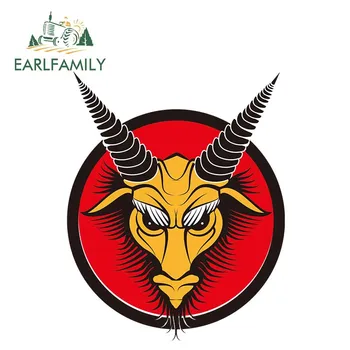 

EARLFAMILY 13cm x 10.5cm Devil-goat Pattern DIY Vinyl Warp Decals Car Stickers 3D Decal for Car Whole Body Bumper Wall