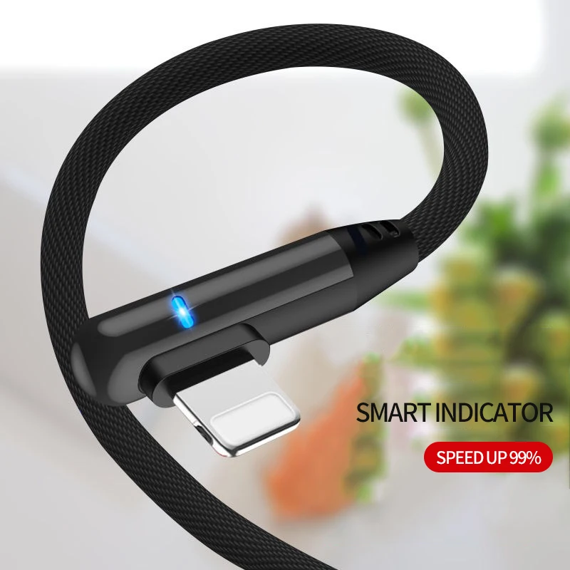 Кабель Micro usb type-C для Apple iPhone светодиодный usb-кабель для передачи данных кабель type c локоть usb-кабель для зарядки мобильных телефонов
