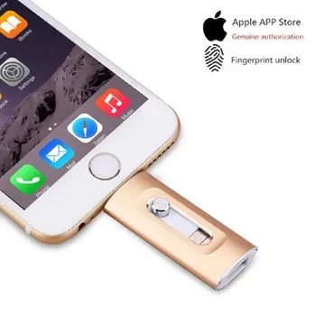

Metal OTG USB Flash Drive 256GB For iPhone 6/6s/6Plus/7/7Plus/8/X/XS Macbook iPad Otg/Lightning 3 in 1 Pen Drives For Android PC