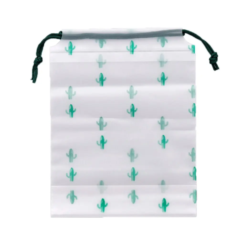 

Cactus Drawstring Drawstring Pocket Small Fresh Transparent Scrub Waterproof Travel Storage Bag Travel Clothes Storage Bag