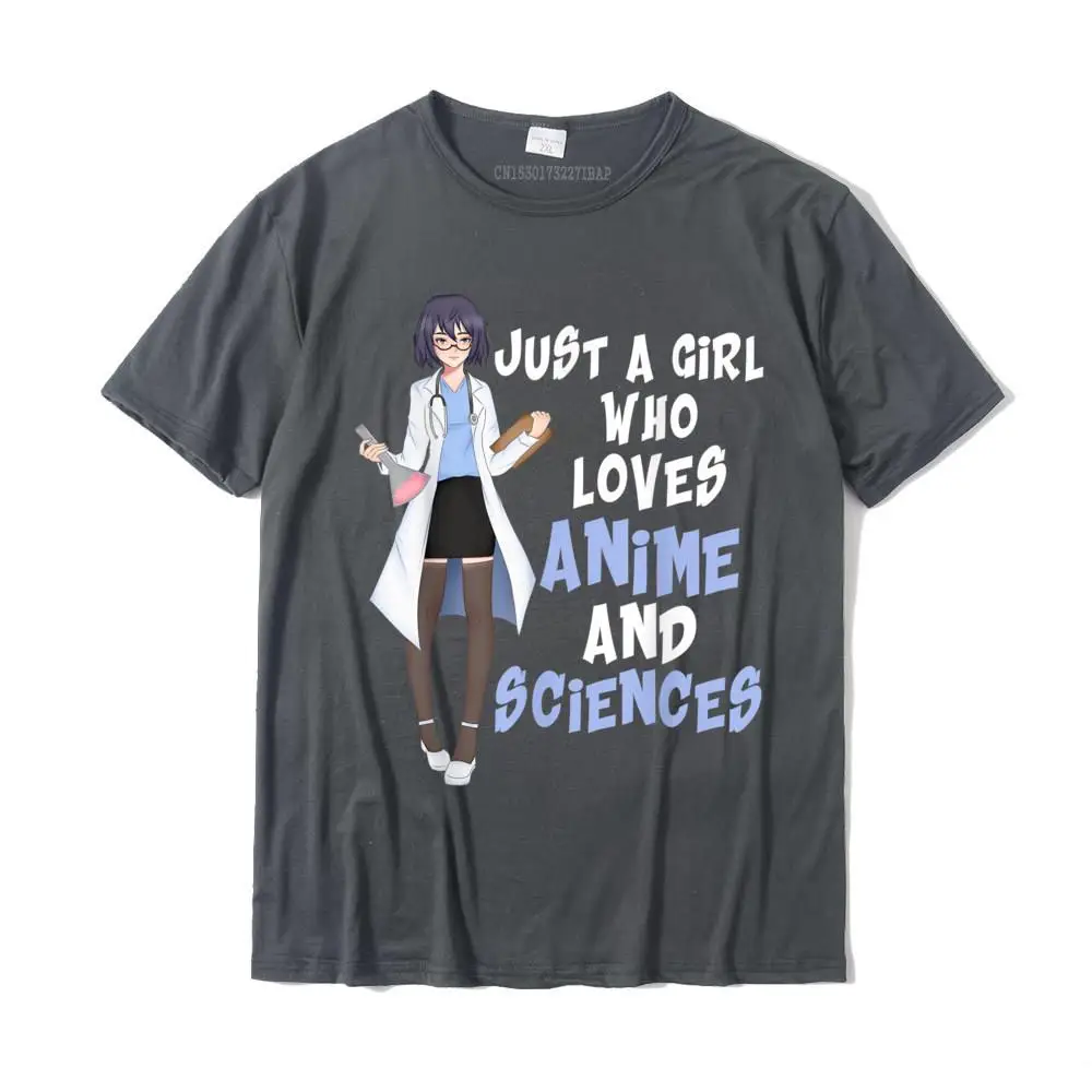 Cute Camisa cosie Short Sleeve Top T-shirts Mother Day Round Collar Cotton Tees for Men T Shirts Normal Top Quality Just A Girl Who Loves Animes And Sciences Funny Doctor Anime T-Shirt__MZ17442 carbon