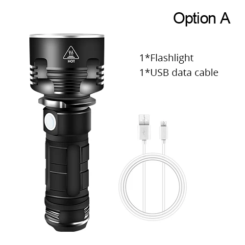Option A Мощный USB флэш-светильник 4000лм XHP70.2 L2 светодиодный фонарь использовать 26650 18650 батареи Linterna зарядка через usb охотничий Фонарь ручной флэш-светильник - Испускаемый цвет: Option A