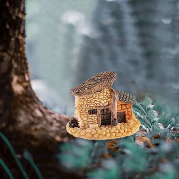 Home Decor 1 sztuk mech mikropejzaż strzechą domek dom żywica mały domek kreatywne rzemiosło Zakka miniaturowe figurki ogrodowe tanie i dobre opinie CN (pochodzenie) Architektura Duszpasterska Z żywicy