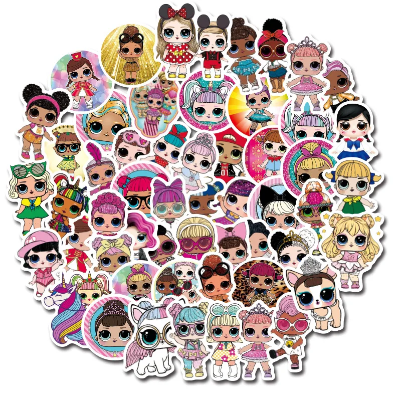 100 surprise doll graffiti stickers cute cartoon stickers computer water cup suitcase waterproof stickers