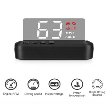 

Universal OBD2 HUD Mirror Car Head Up Display C100 HUD Digital Speed Projector Security Alarm Water Temp RPM KMH MPH Speedometer