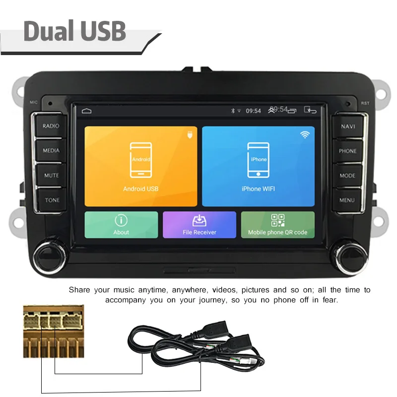 Android 9 2 Din 7 ''Зеркало Ссылка автомобиля стерео радио gps Wifi для Bora Golf VW Polo Volkswagen Passat B6 B7 Touran MP5 BT FM видео