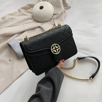 

Fashion embossed square shoulder bag new famous brand shoulder bag Ins super fire chain Paris messenger luxury designer bag